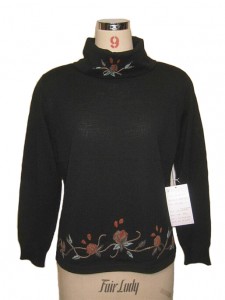 Hand Embroidery Black Sweater factory Knits